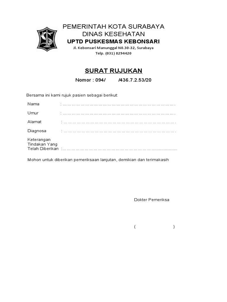 Surat Rujukan Puskesmas | PDF