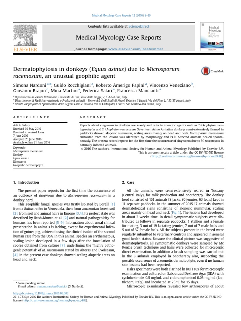 Medical Mycology Case Reports PDF Organisms Fungus