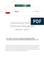 Improving Your Advanced Performance Management Answers - Part 1