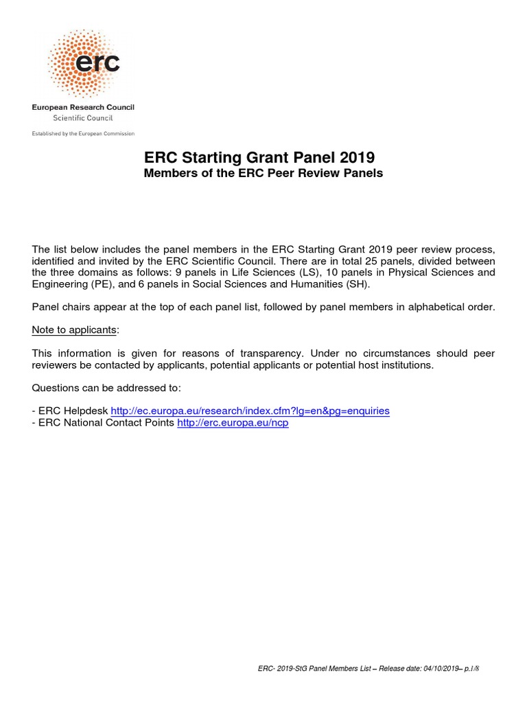 Erc Dashboard And New Database Of Erc Panel Members Released – TNVVFF