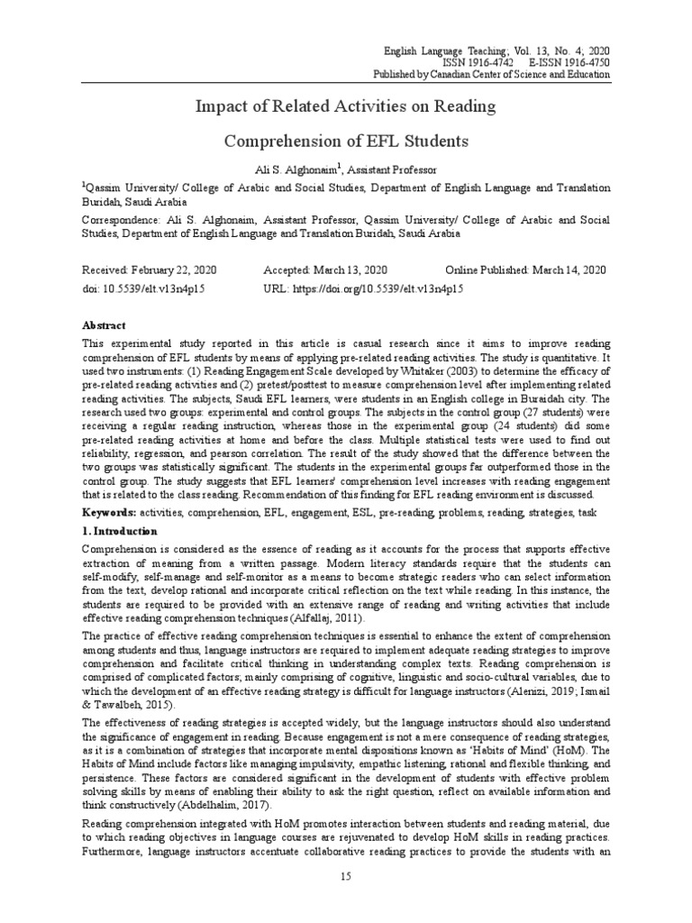 Sources of Reading Comprehension | PDF | Reading Comprehension ...