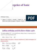 The Energetics of Ionic Bonding