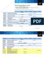 Postgraduate Research Programmes Timetable