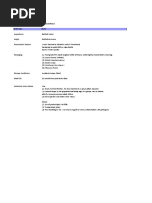 HACCP for Bottled Water