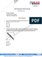 GATE 2021 Examination (Memory Based) : Civil Engineering