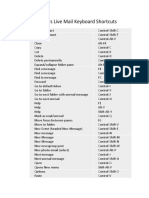 Windows Live Mail Keyboard Shortcuts