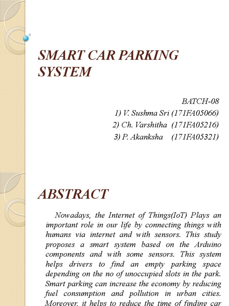 Smart Car Parking System Overview | PDF | Arduino | Computer Engineering