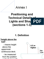 Annex I: Positioning and Technical Details of Lights and Shapes (Sections 1-3)