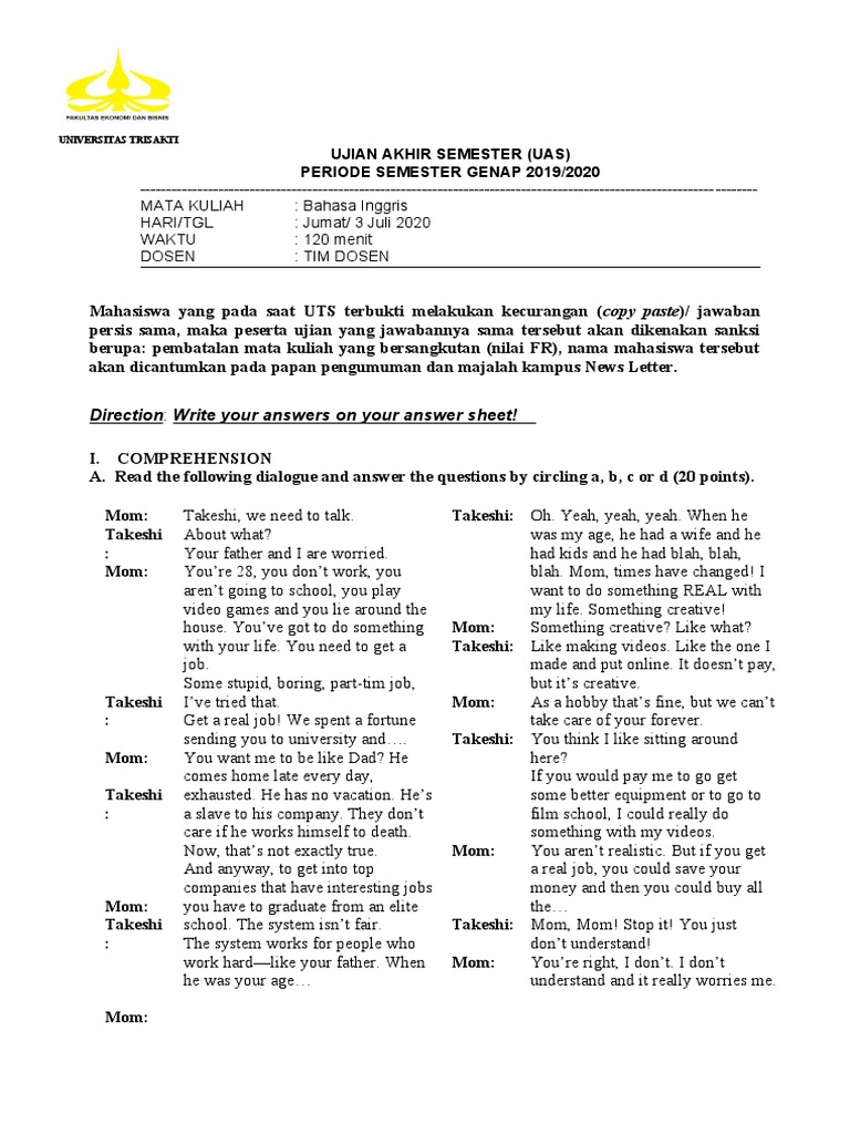 Comprehension Test Questions and Answers about the History and