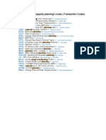 SAP Rough Cut Capacity Planning T-Codes