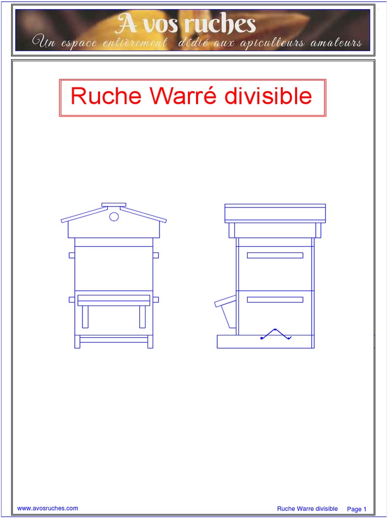 Plan De Fabrication Ruche Dadant 10 Cadres Pdf Ebook - Apiculture - Plan Ruche Ware Divisible - FR | PDF | Apiculture |  Entomoculture