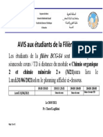 AVIS Aux Étudiants de La Filière BCG/S4