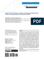 Impact of Farmer Producer Companies On Marginal and Small Farmers: A Study of Osmanabad District of Maharashtra, India