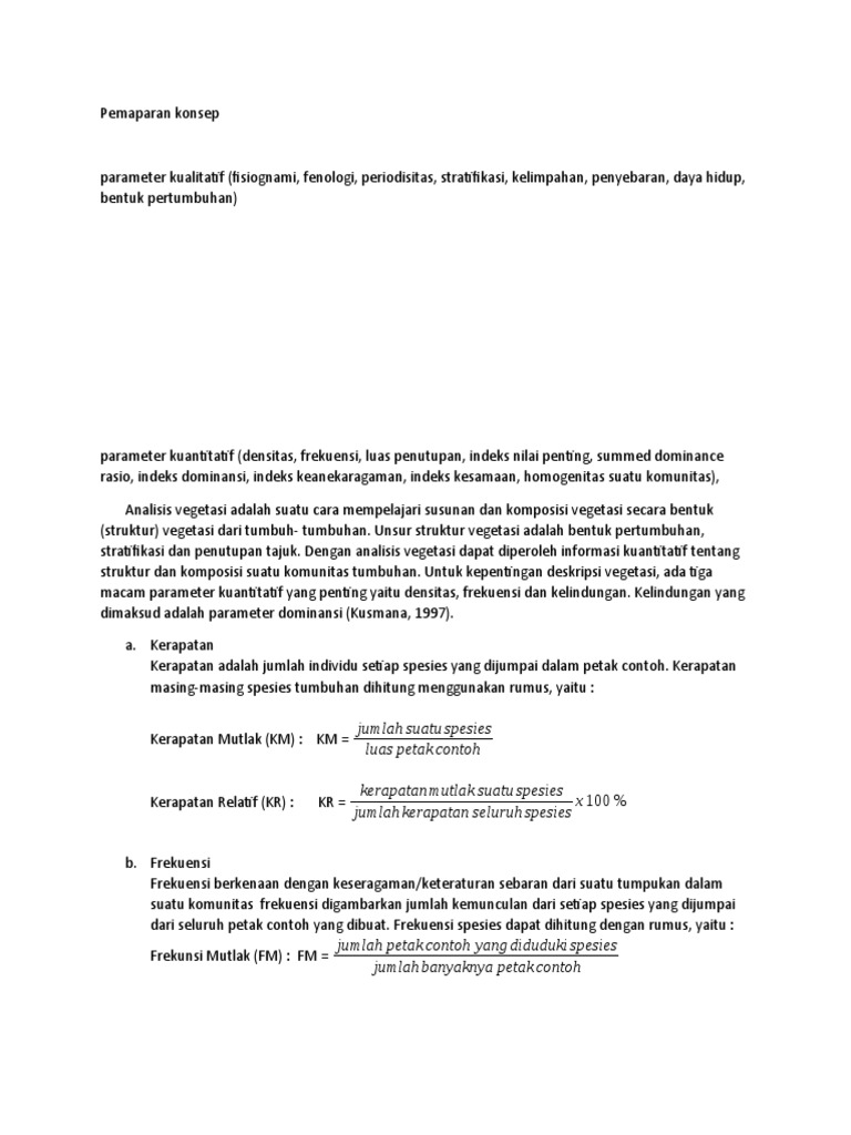 Analisis Vegetasi dan Indeks Dominansi | PDF | Sains & Matematika