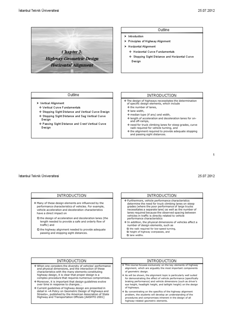 Highway Horizontal Alignment Principles | PDF | Geometric Measurement ...