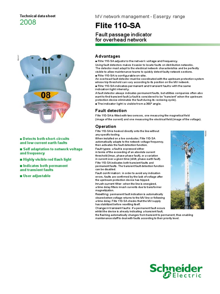 Catalog Easergy Flite 110 Sa Datasheet PDF | PDF | Sensor | Electric ...