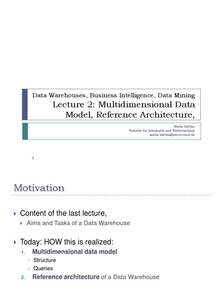 Multidimensional Data Model Overview | PDF | Data Warehouse | Metadata