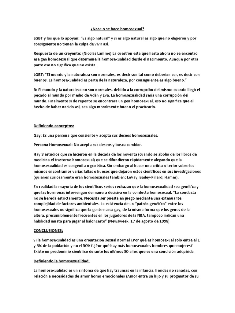 Nace o Se Hace | PDF | Homosexualidad | Heterosexualidad
