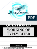 Working of Typewriter