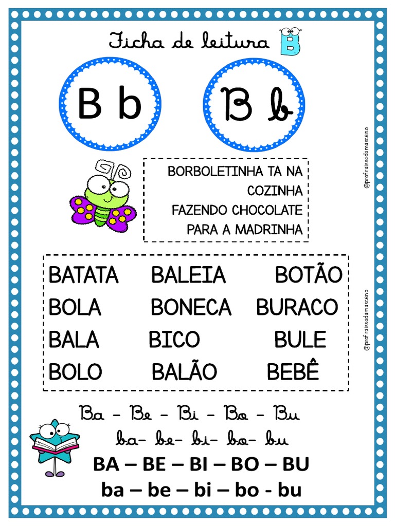 Ficha de Leitura da Letra B | PDF | Bem-estar