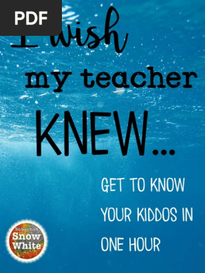 Wish My teacher Knew