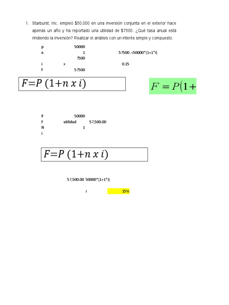 Resolucion Practica Int Simple y Compuesto | PDF | Economias | Dinero