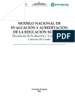 Modelo Nacional de Evaluación Y Acreditación de La Educación Superior