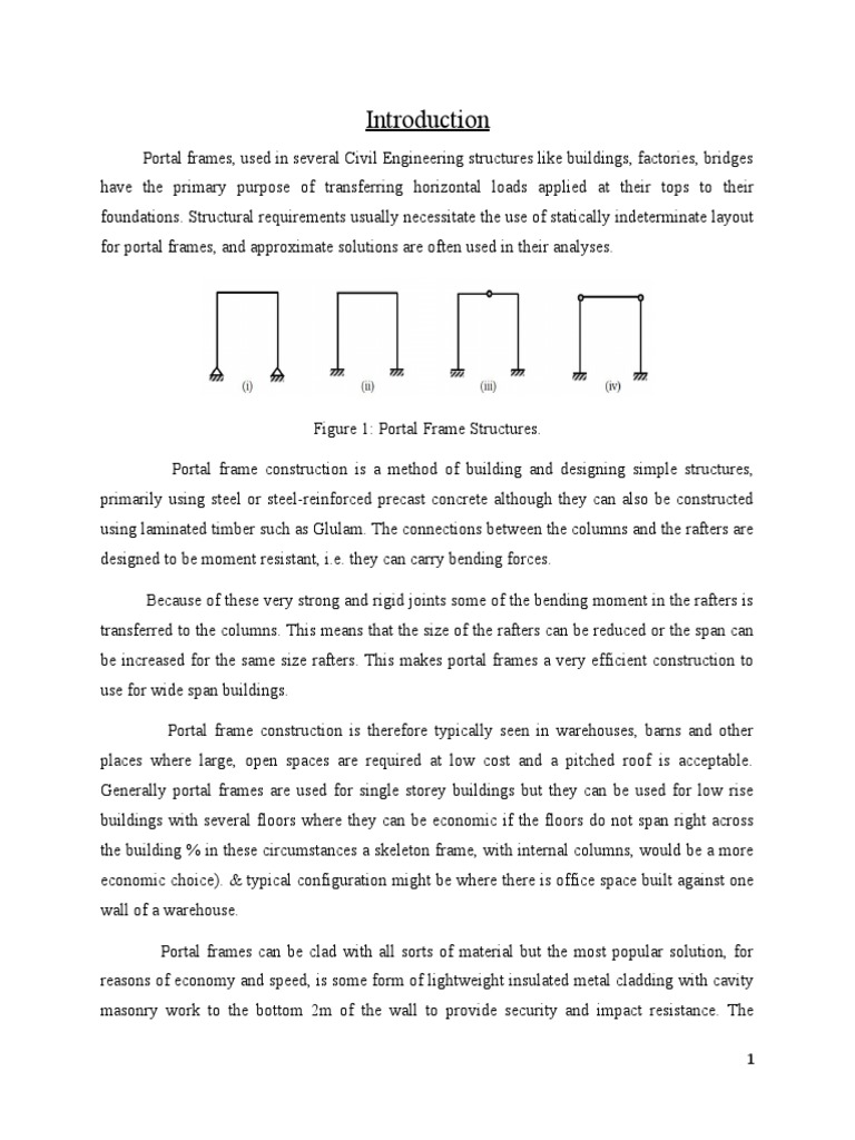 Full Report (Portal Frame) | PDF | Framing (Construction) | Economic ...