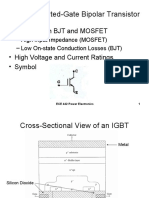 IGBT: Insulated-Gate Bipolar Transistor: - Combination BJT and MOSFET