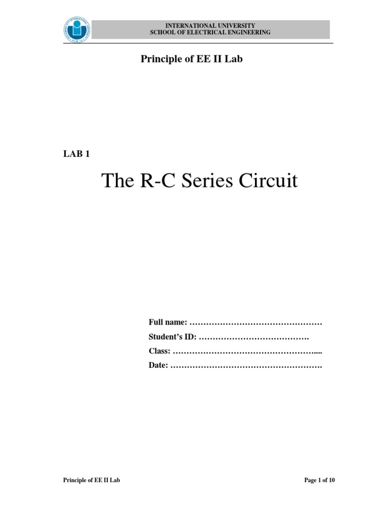 R-C Series Circuit Lab Principles | PDF