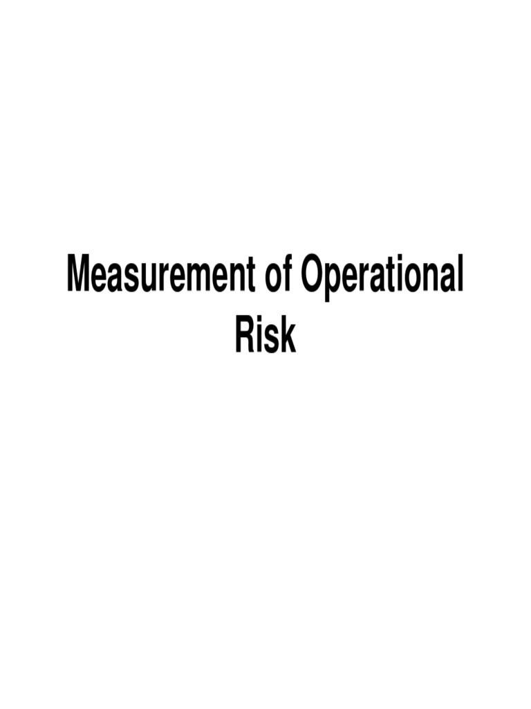 Measurement of Operational Risk PDF Operational Risk Capital