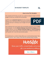 7) Website Redesign Budget Template