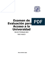 Examen de Evaluación para El Acceso A La Universidad: Selectividad 2021 PA Ís Vasco