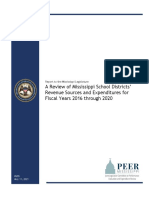 A Review of Mississippi School Districts' Revenue Sources and Expenditures For Fiscal Years 2016 Through 2020