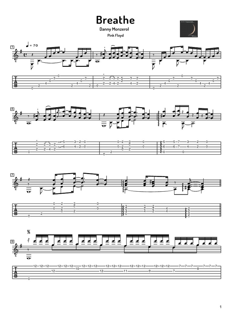 Pink Floyd Breathe Guitar Tabs | PDF