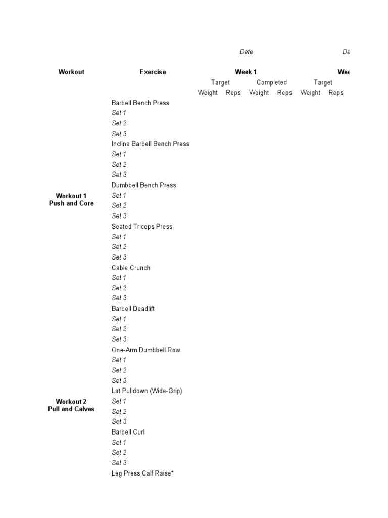3-Day Bigger Leaner Stronger Plan | PDF | Physical Fitness | Weight ...