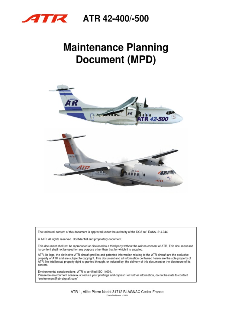 Maintenance Planning Document ATR 42-500 Rev 25 | PDF | Business | Science