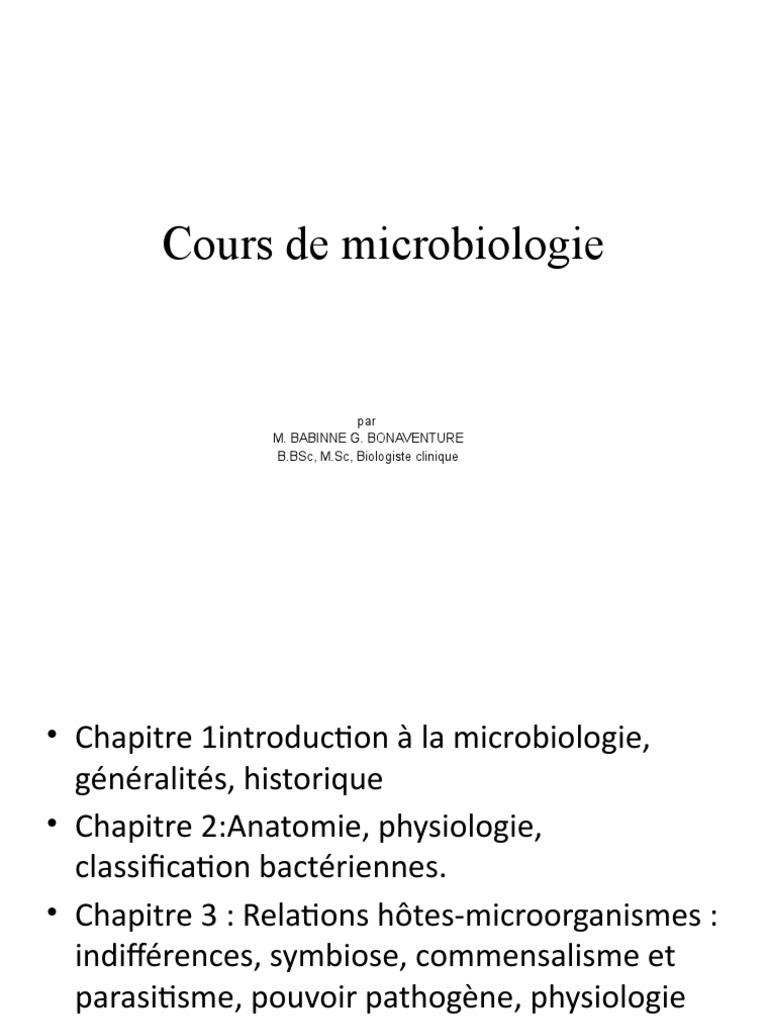 1 Cours de Microbiologie Générale | PDF | Micro-organisme | Prokaryota