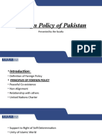 Foreign Policy of Pakistan: Presented by The Faculty