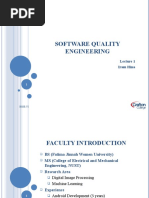 Software Quality Engineering: Iram Hina