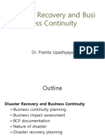 Disaster Recovery and Busi Ness Continuity: Dr. Pranita Upadhyaya