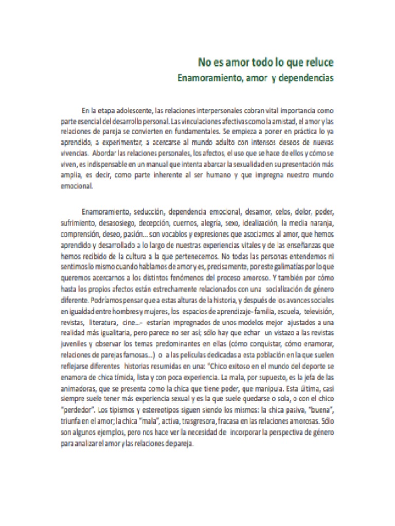 No Es Amor Todo Lo Que Reluce | PDF