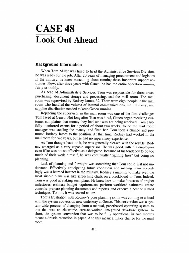 Management Case Study 48 | PDF