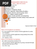 UNIT-V Topics To Be Covered: Object Oriented Programming Through Java
