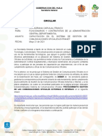 Circular: Gobernacion Del Huila