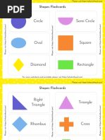 Printable Shapes Flash Cards