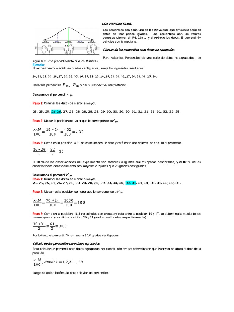 Cálculo de Percentiles en Datos Agrupados | PDF | Cuantil | Muestreo ...