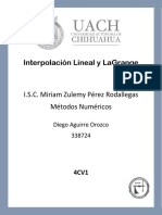 Interpolación Lineal y Lagrange