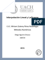 Interpolación Lineal y LaGrange: Ejercicios Resueltos