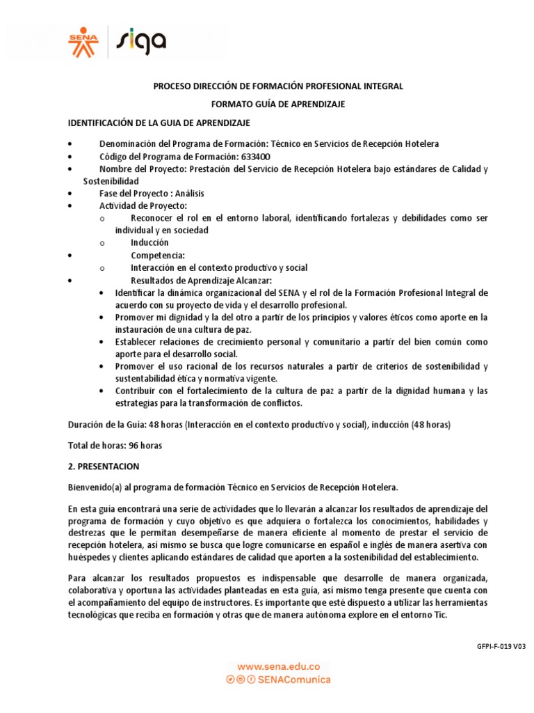 Gfpi-F-019 Guia de Aprendizaje | PDF | Aprendizaje | Sustentabilidad